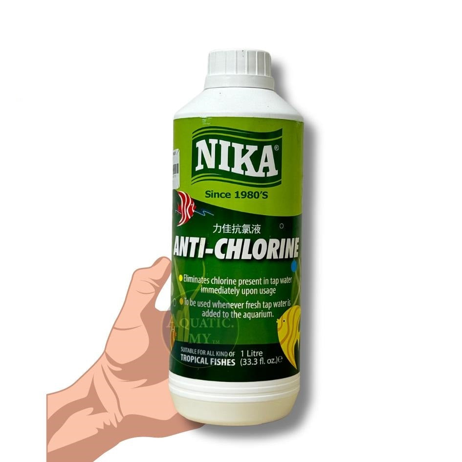 Nika Anti Chlorine 500ml 1L 1Litre klorin chlorin antichlorine fish aquarium akuarium ikan tension gon ubat tukar air