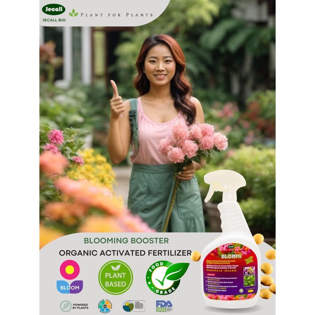 Jecall-Bio Bloomi 1Liter Spray / Organic Activated Flowering & Fruiting Inducer Foliar Fertilizer Baja Buah Baja Bunga