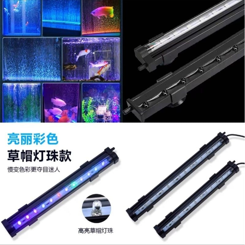 Lampu LED Celup & Batu Udara Akuarium (20cm / 35cm / 55cm) – LED Submersible Light with Air Stone for Aquarium