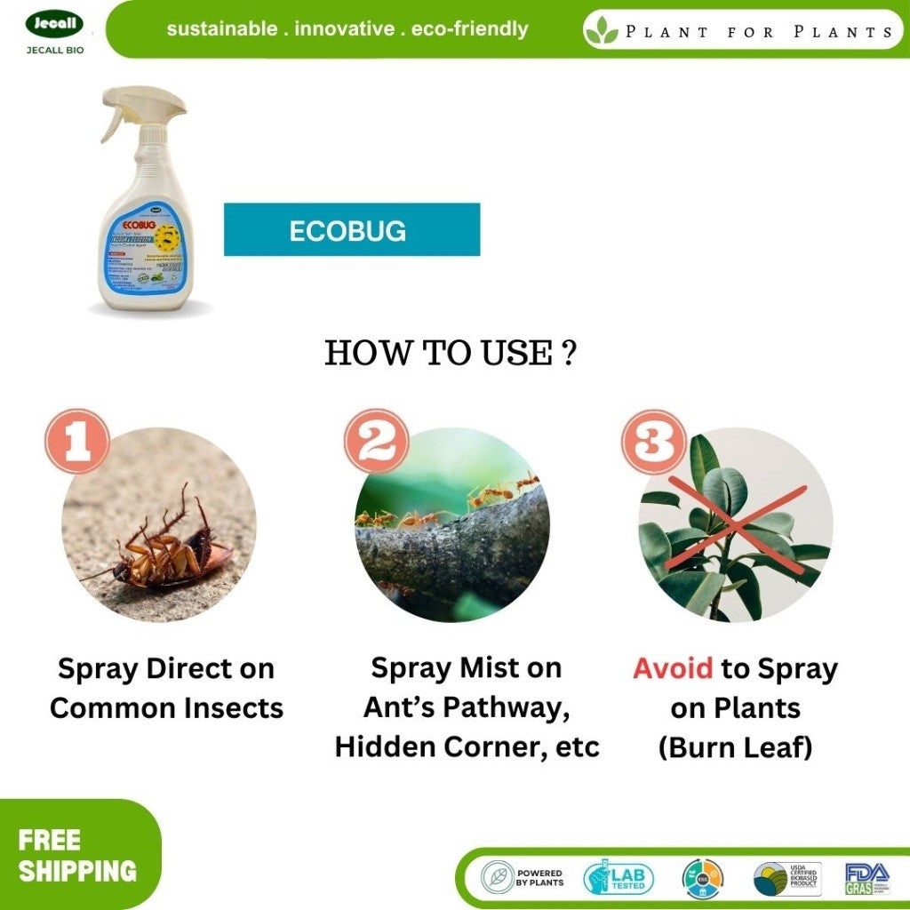 Jecall-Bio Ecobug Spray 500ml – Penghalau Lipas Organik, Natural Insect Repellent, Cockroach Fleas