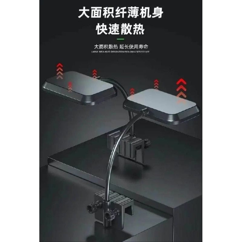 GEBO Aquarium Clip Lamp – 8W / 13W LED Light for Fish Tanks (Easy Clip-On Design)