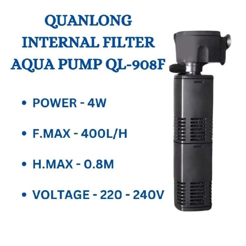 QUANLONG Internal Filter Aqua Pump QL-908F / QL-928F / QL-938F | Aquarium Water Pump with Bio Filtration 静音省电过滤泵
