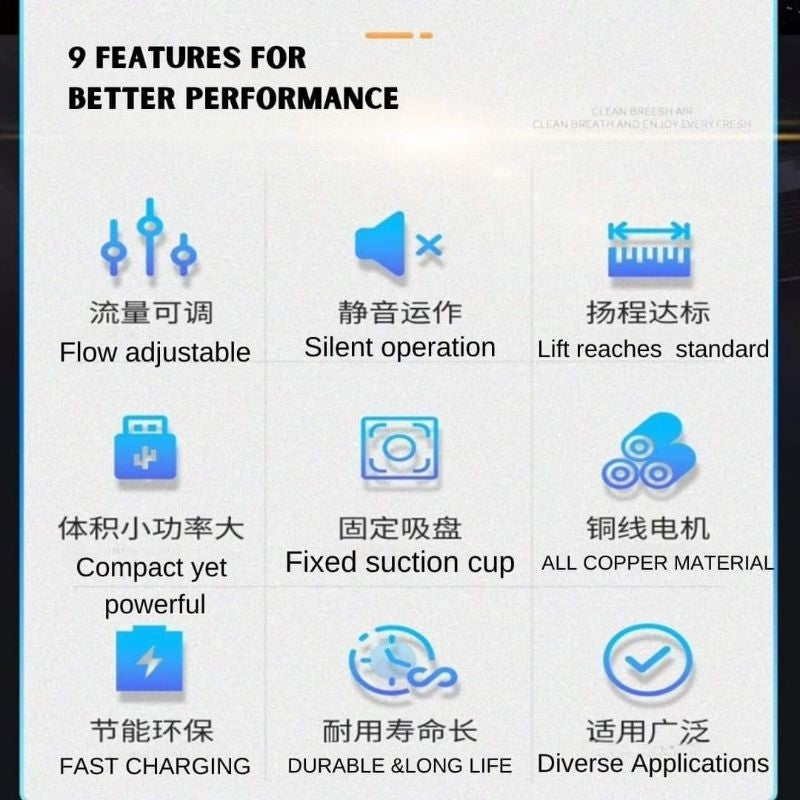 AQUAGRACE Submersible Aquarium Pump SS-AQ901 / SS-AQ902 – Quiet & Durable