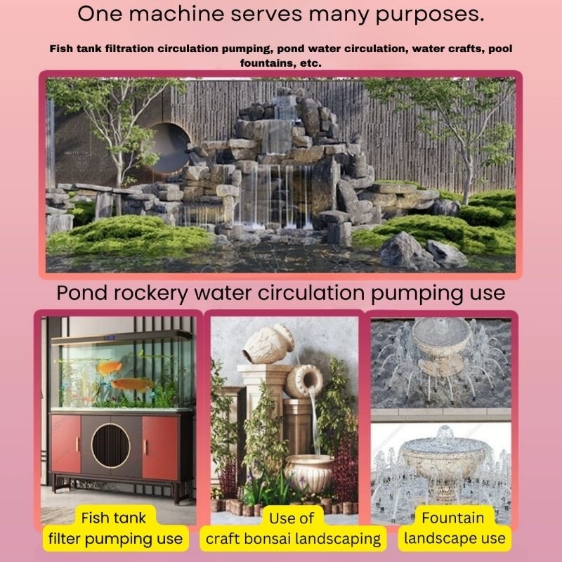 AQUAGRACE SS-AQ-ECO9000 Energy Saving Submersible Water Pump | Silent Aquarium & Pond Pump 节能潜水泵