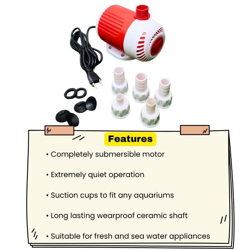 AQUAGRACE SS-AQ-ECO9000 Energy Saving Submersible Water Pump | Silent Aquarium & Pond Pump 节能潜水泵