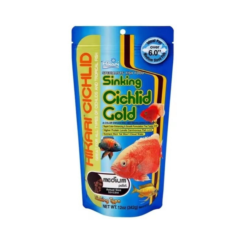 Hikari Sinking Cichlid Gold 324g | Color Enhancing Fish Food | Makanan Ikan