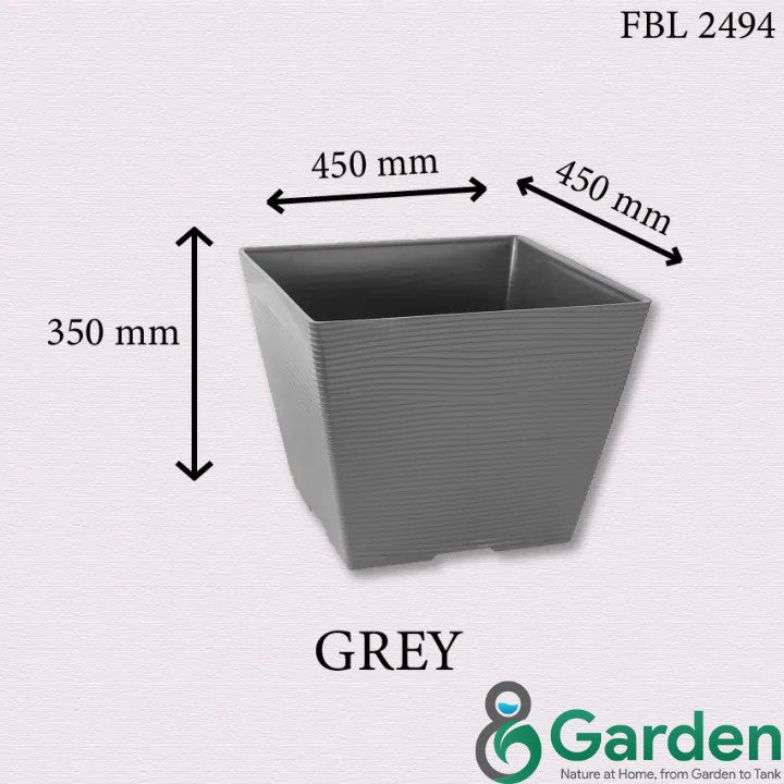 Felton Square Pot FBL2491 / FBL2492 / FBL2493 / FBL2494 / FBL2495 | Plastic Flower Pot | Pasu Bunga Taman