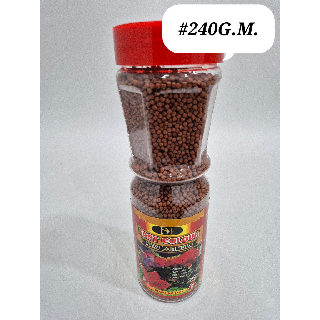 DL Fast Color Floating Pellet Fish Food 240g (S/M) | Makanan Ikan Tropika Berprotein Tinggi