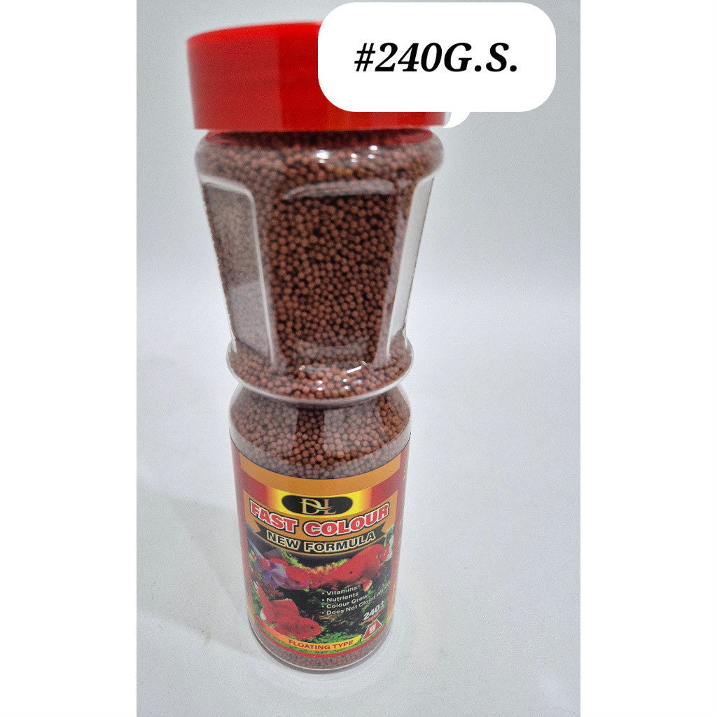 DL Fast Color Floating Pellet Fish Food 240g (S/M) | Makanan Ikan Tropika Berprotein Tinggi