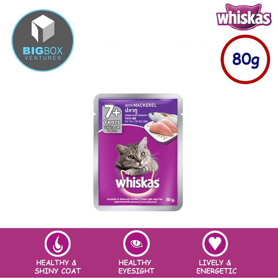 WHISKAS Makanan Kucing Basah Dalam Pek 80G