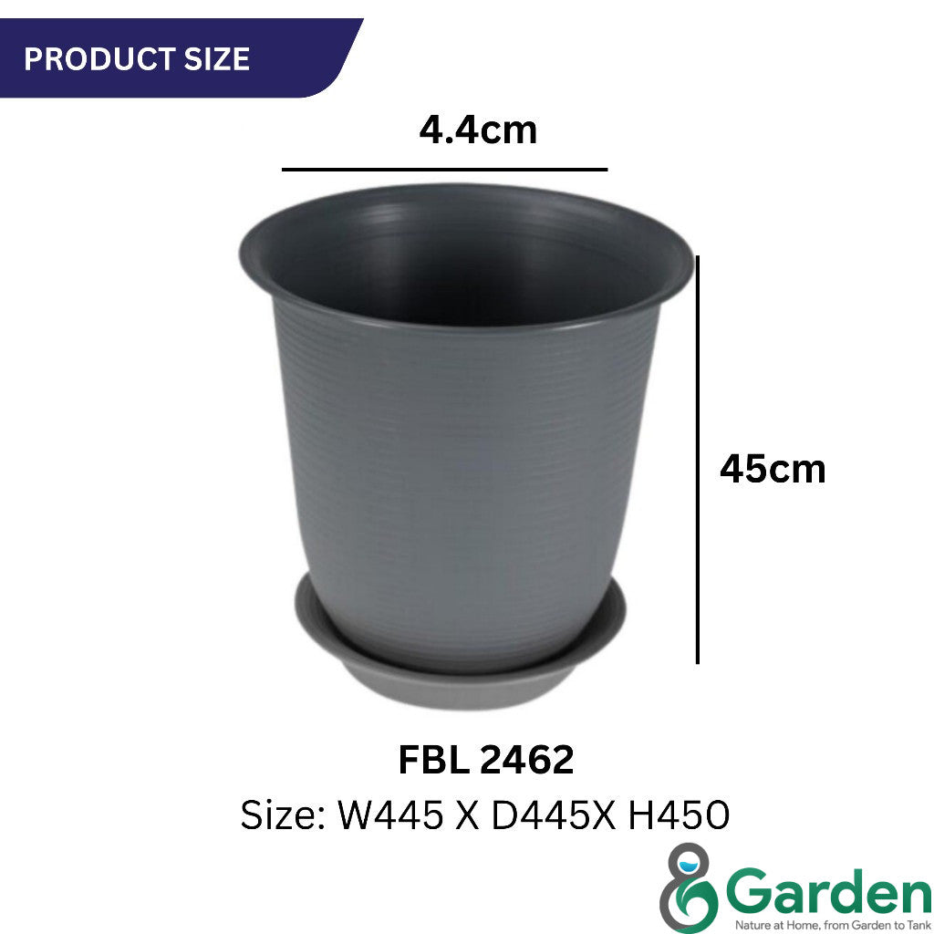 Felton Round Flower Pot FBL2461 / FBL2462 | White / Brown / Grey | Pasu Bunga Indoor & Outdoor