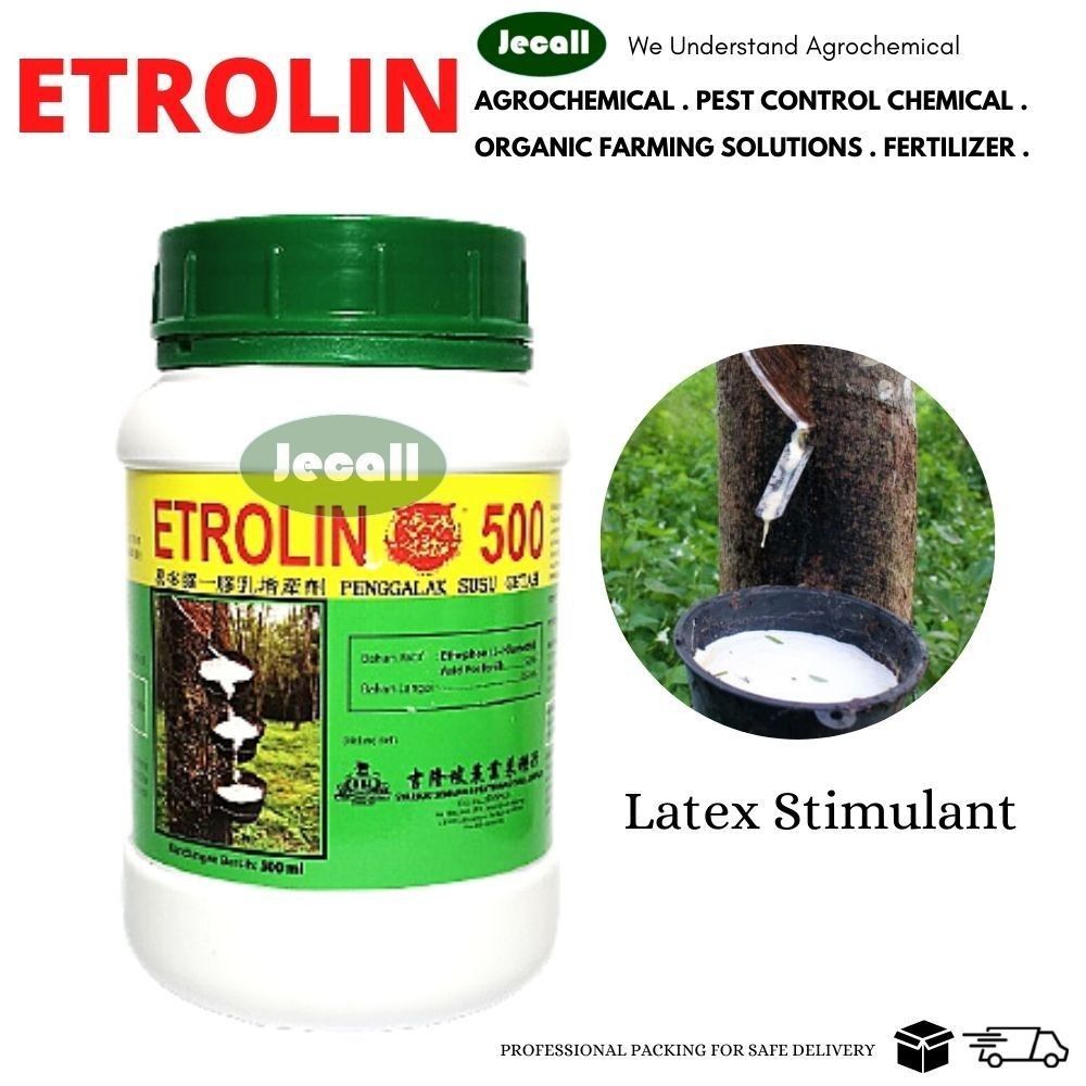 Etrolin 500 Latex Stimulant 500ml / Penggalak Susu Getah / Green Hijau / Ethephon 5% / 100% Original
