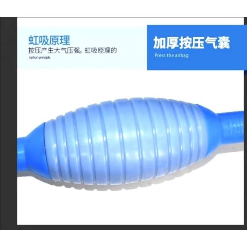 Premium Aquarium Hand Pump with Hose - Vacuum Gravel Cleaner for Fish Tank Maintenance & Water Change