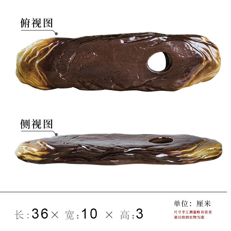 Pot Base Zen Ceramic Fish Tank with Water Circulation and Plant Filter Ceramic Fish Bowl with Hydroponic Filter