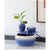Zen Chinese Ceramic Waterfall Fountain Ornament, Blue Glazed Landscape Decor with Flowing Water & Humidifier