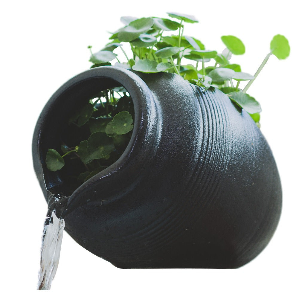 Hydroponic Plant and Fish Tank Ceramic Ornament Fish Bowl with Plant Filter Zen Aquatic Feng Shui Fish Tank