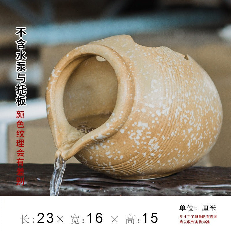 Hydroponic Plant and Fish Tank Ceramic Ornament Fish Bowl with Plant Filter Zen Aquatic Feng Shui Fish Tank