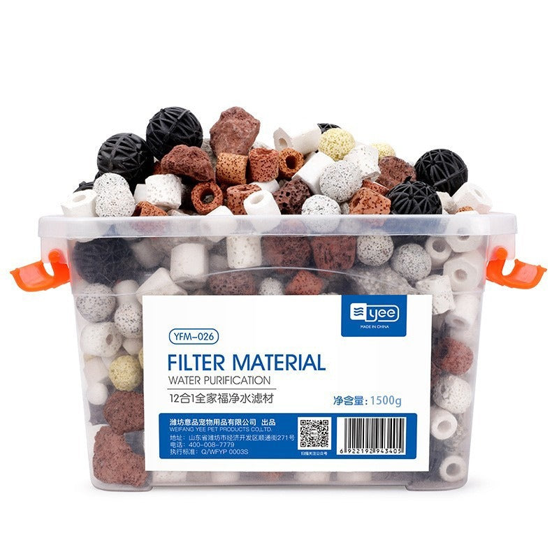 Fish Tank Filter for Nitrification Material, Volcanic Rock, Bacterial Ball, Activated Carbon Coral Bone Biochemic