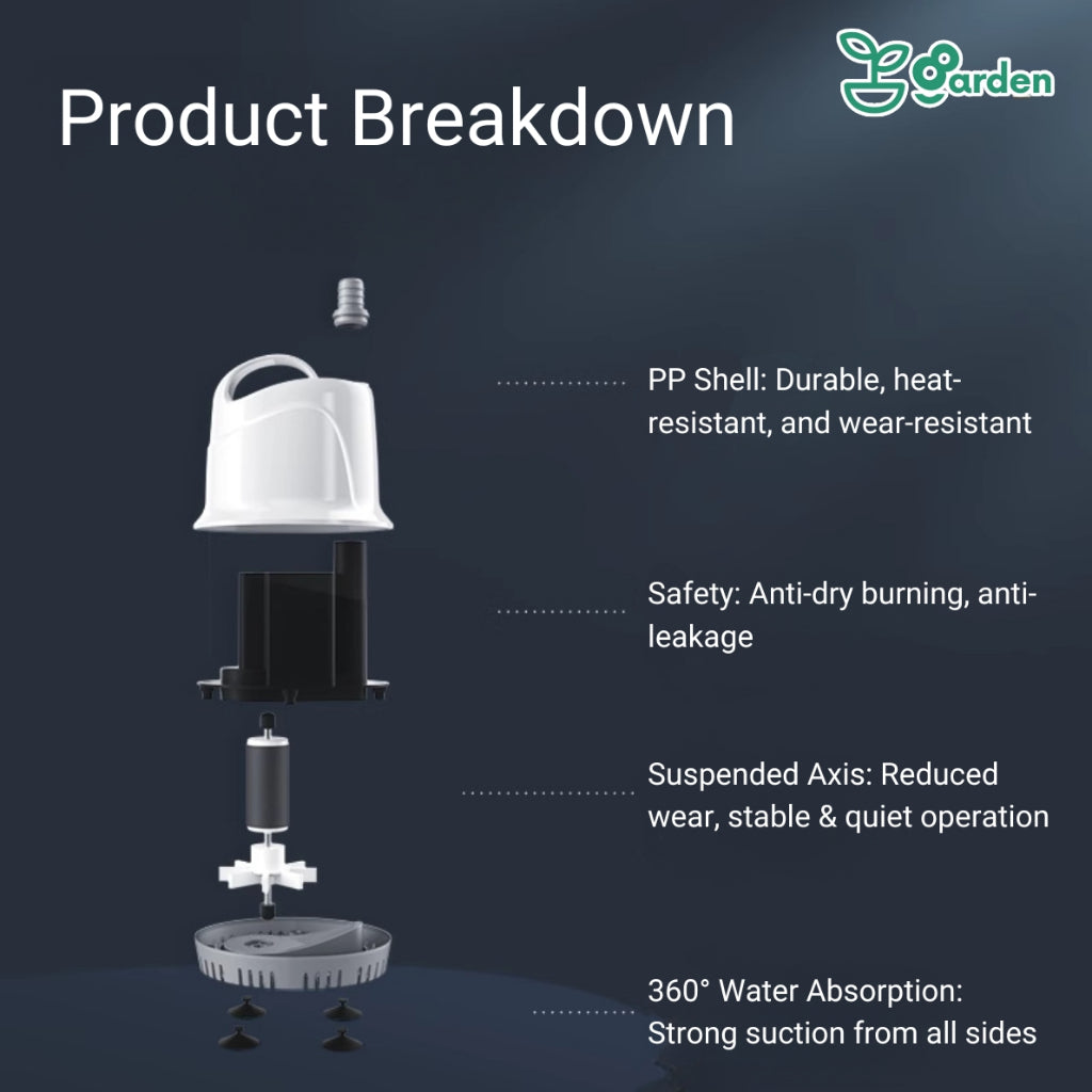 [FREE HOSE] Submersible Aquarium Water Pump Cycle Filter Fish Tank Powerhead Fountain Pond