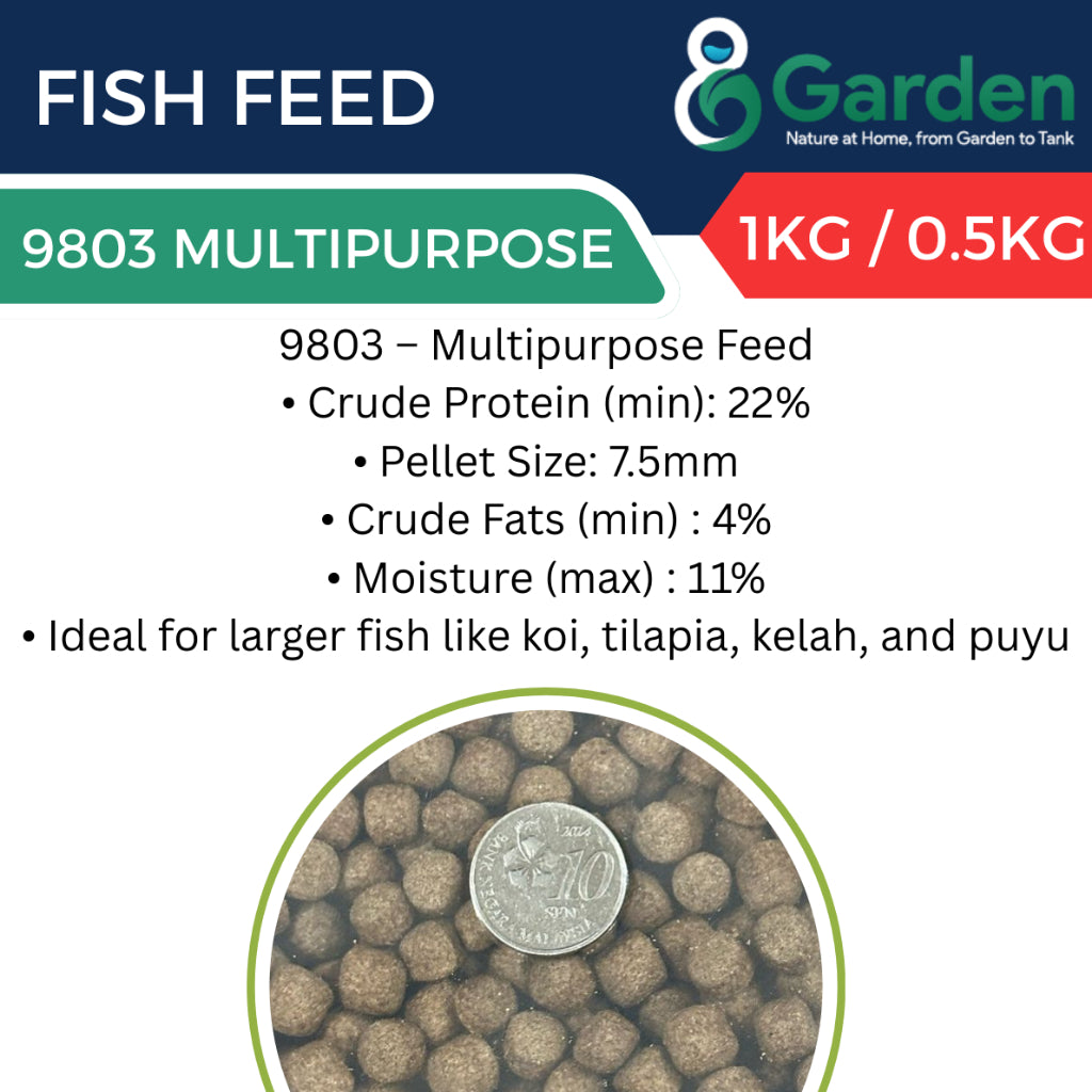 1KG Premium Dindings Makanan Ikan Aquarium Kolam Guppy Betta Koi Talapia Puyu Kelah Catfish Fish Food Pallet Dedak 鱼料