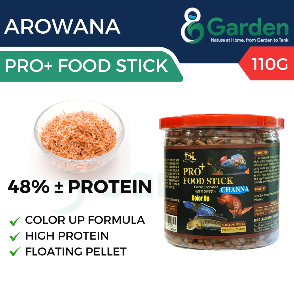 DL Aquatics PRO+ Food Stick – Colour Enhancer for Channa &amp; Arowana 110G
