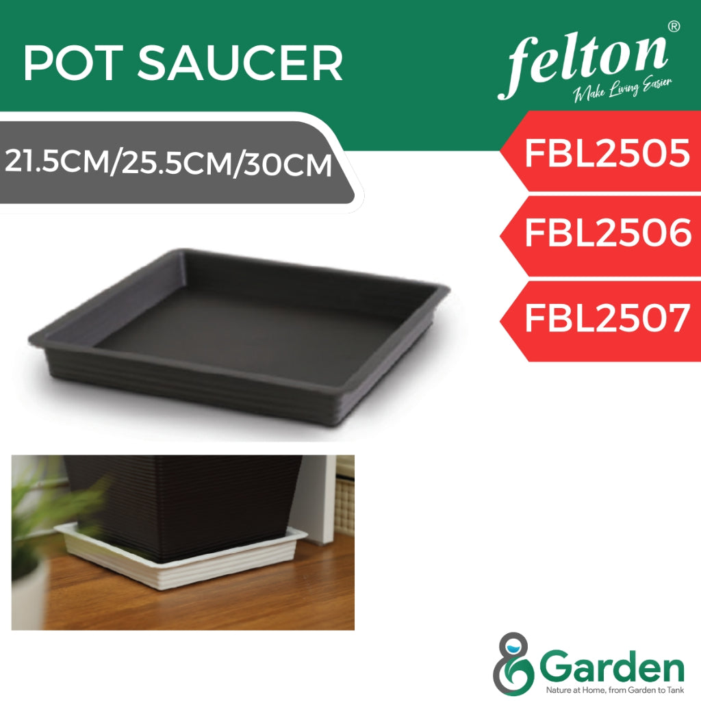 Felton Square Pot FBL 2453/2454/2455 Pasu Bunga Plastik | Modern Plant Pot for Indoor Outdoor Garden Use Flower Pot
