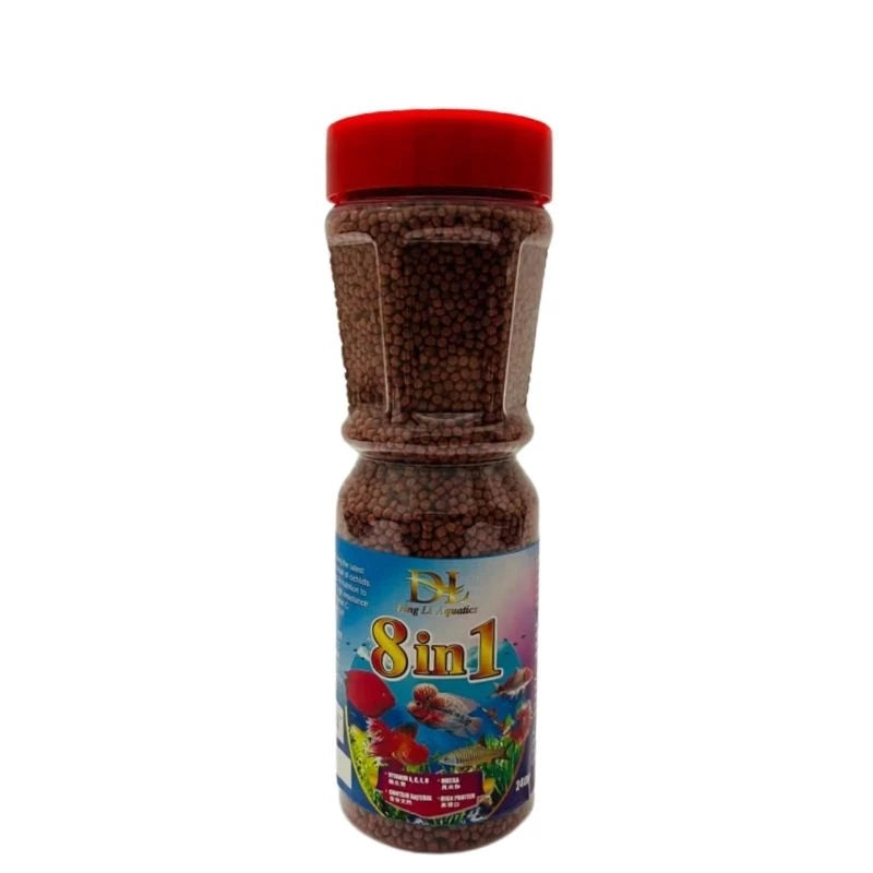 Ding Li 8in1 Enhance Fish Food, Makanan Ikan, 鱼饲料 (Medium / Small Pellet) (240g / 120g)