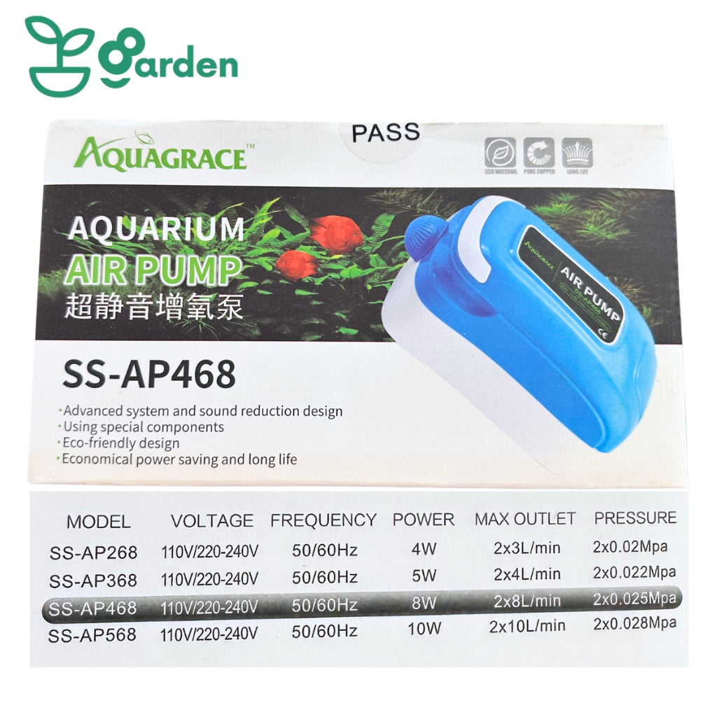 Aquarium Air Pump Single Double Nozzle Outlet Adjustable Oxygen Level