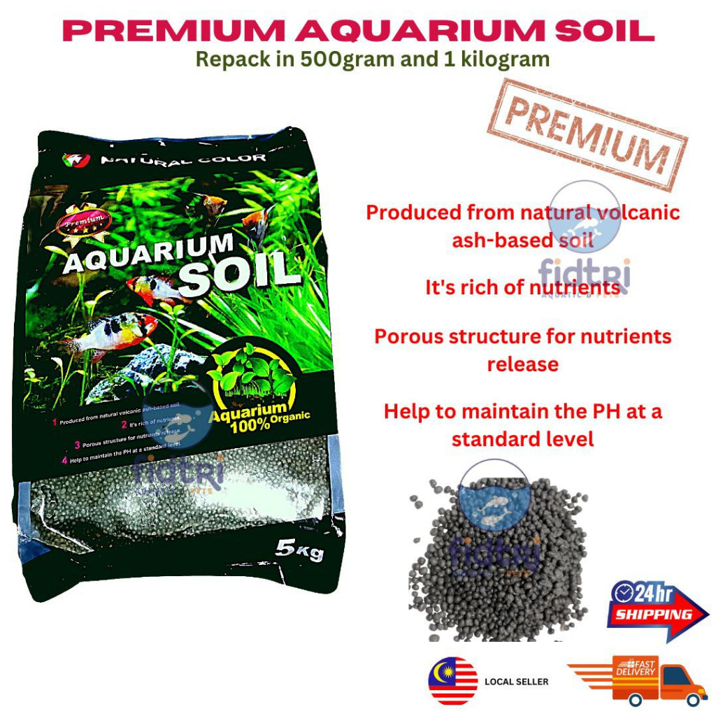REPACK - PREMIUM AQUARIUM AQUA SOIL FOR AQUASCAPE TANAH AKUARIUM PASIR MALANG 水族造景用土壤 - 重新包装