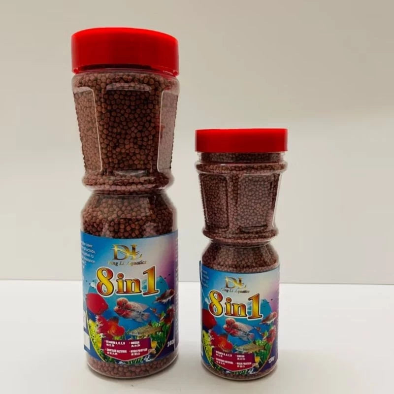 Ding Li 8in1 Enhance Fish Food, Makanan Ikan, 鱼饲料 (Medium / Small Pellet) (240g / 120g)