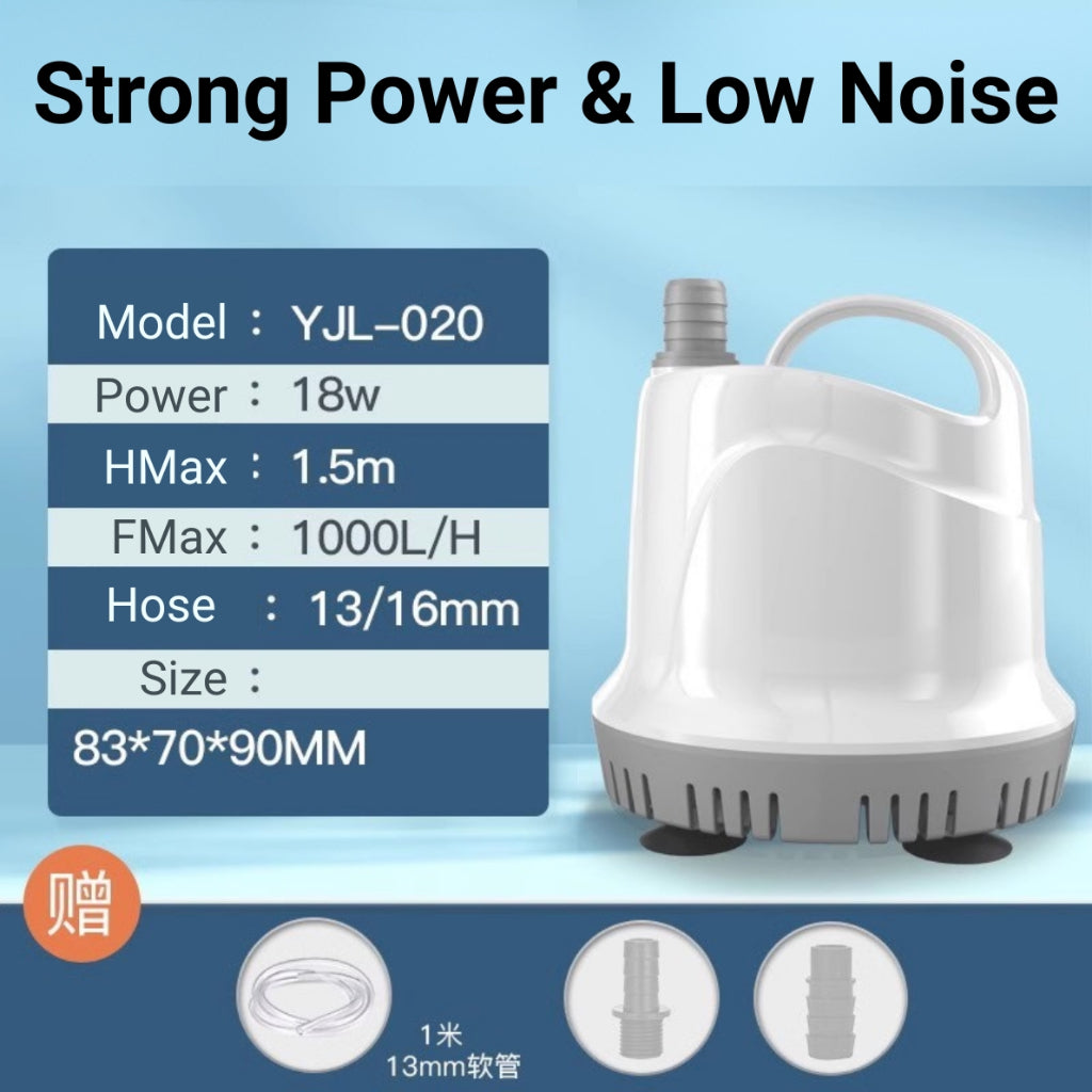 [FREE HOSE] Submersible Aquarium Water Pump Cycle Filter Fish Tank Powerhead Fountain Pond