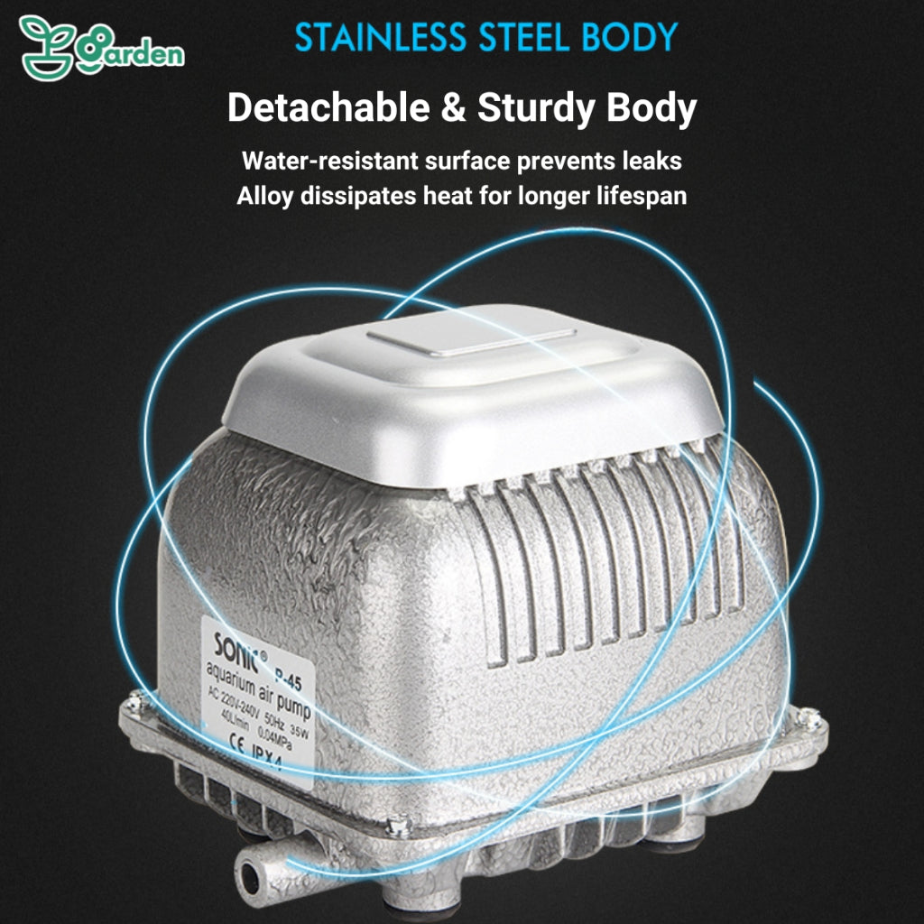 Hi-Blow Air Pump 40L/min 65L/min 85L/min 125L/min Ultra Quiet, Low Vibration, High-Performance Pond & Landscape Aerator
