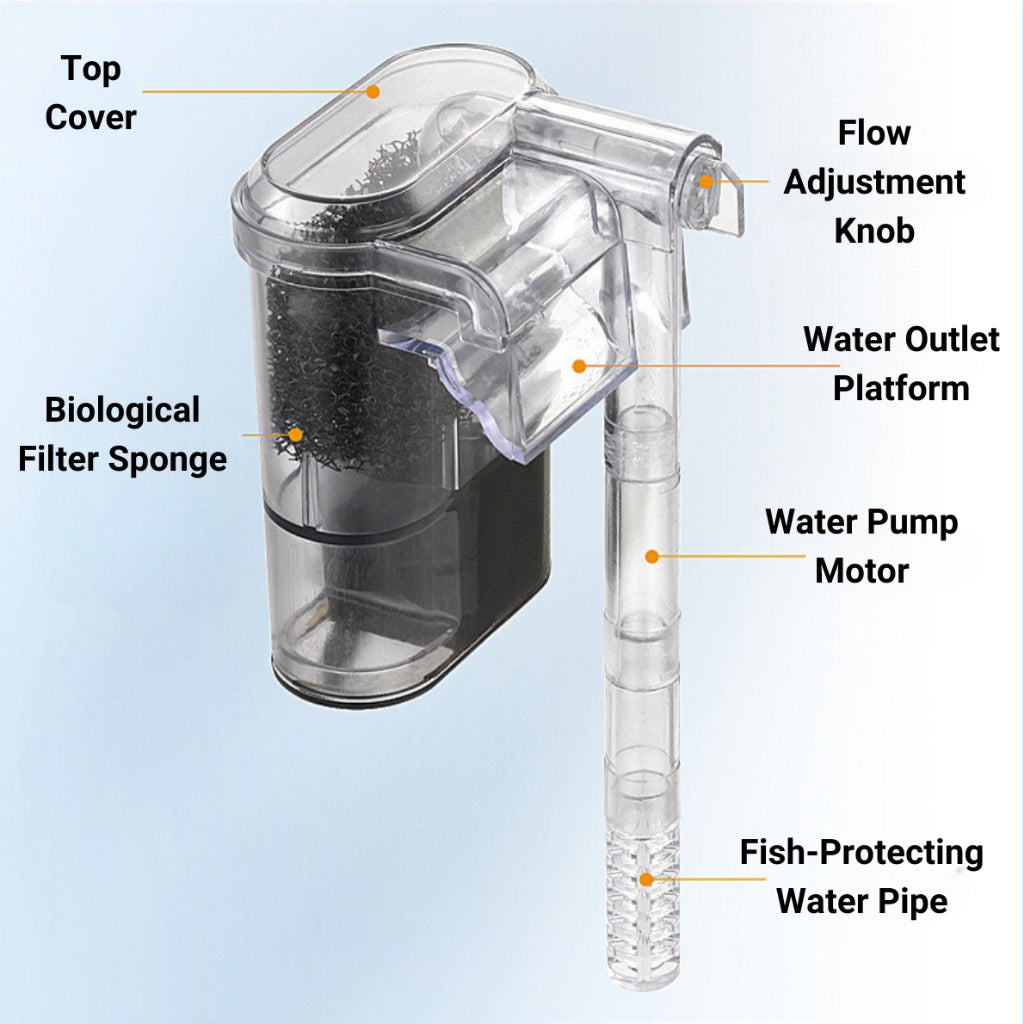 Hang-On Filter Aquarium Penapis Filter Tank 250L/H to 400L/H
