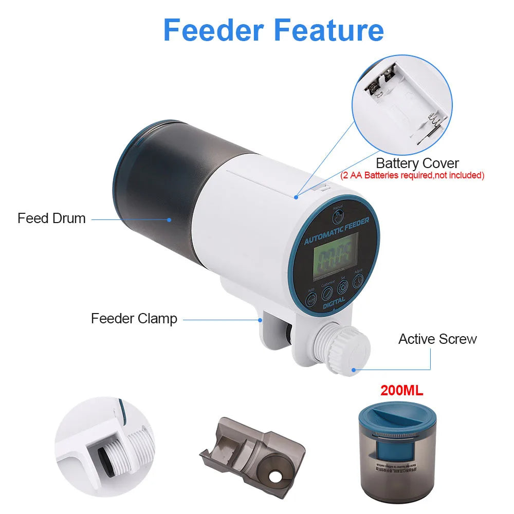 Fish Tank Automatic Feeder Intelligent Timing Automatic Fish Feeder Koi Goldfish Small Feeder Closed Type