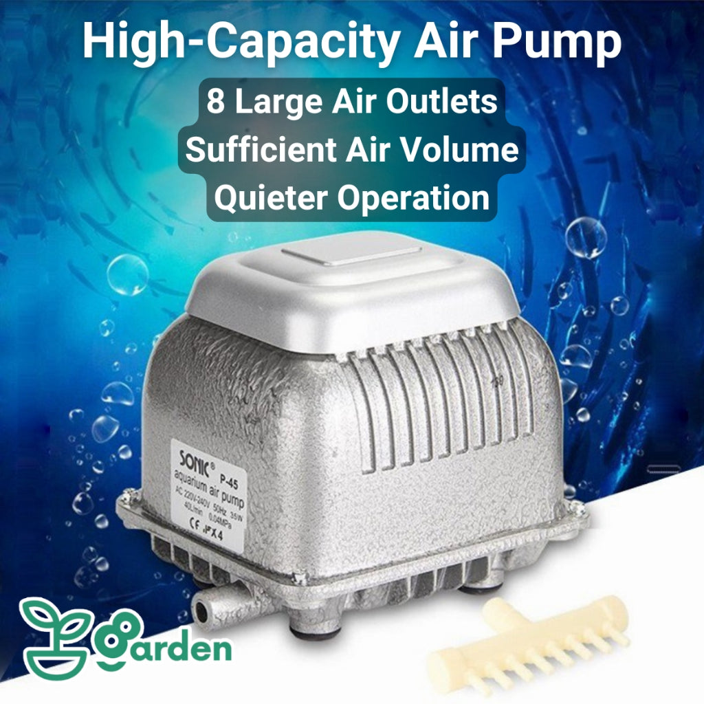 Hi-Blow Air Pump 40L/min 65L/min 85L/min 125L/min Ultra Quiet, Low Vibration, High-Performance Pond & Landscape Aerator