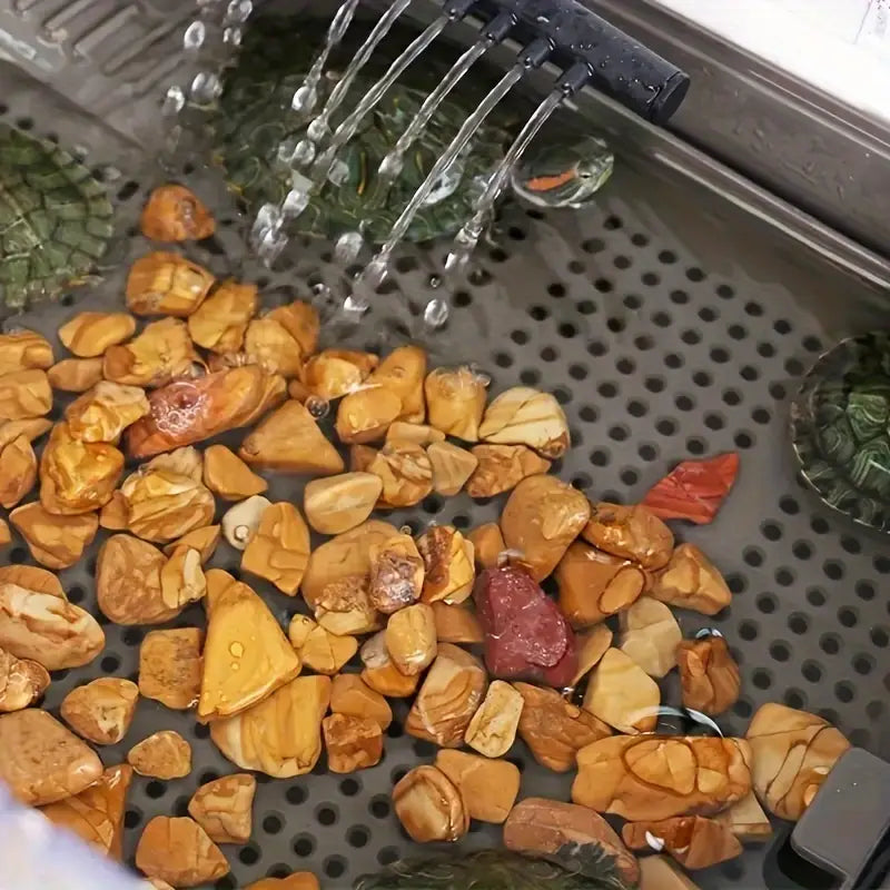 [1KG] Batu Hiasan 2cm – Natural Polished Wooden Grain Stones for Landscaping & Aquarium