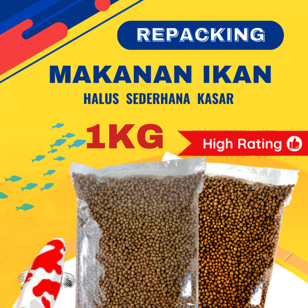 1KG Premium Dindings Makanan Ikan Aquarium Kolam Guppy Betta Koi Talapia Puyu Kelah Catfish Fish Food Pallet Dedak 鱼料