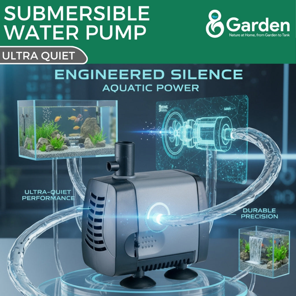 8GARDEN Submersible Water Pump 500 / 2000 / 3000L/H | Ultra Quiet | Adjustable Flow | Aquarium | Pond | Hydroponic