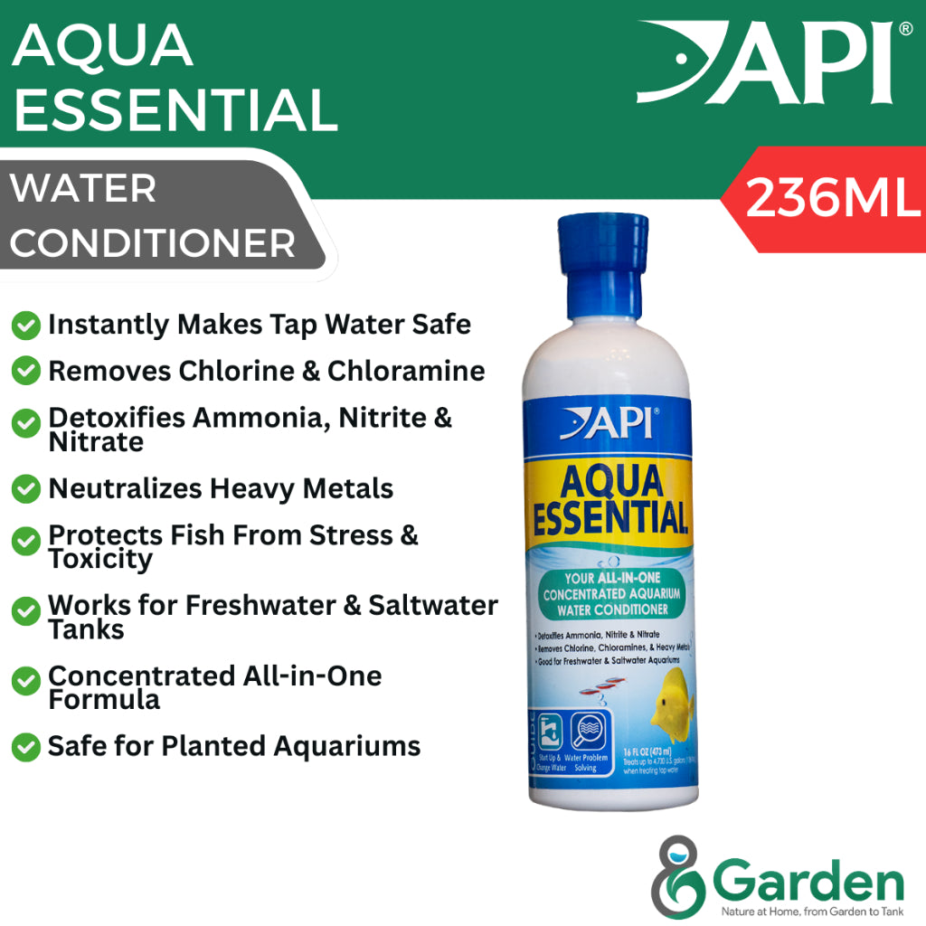 API Aqua Essential 236ml All-In-One Water Conditioner Removes Chlorine, Ammonia, Nitrite, Nitrate Freshwater &amp; Marine