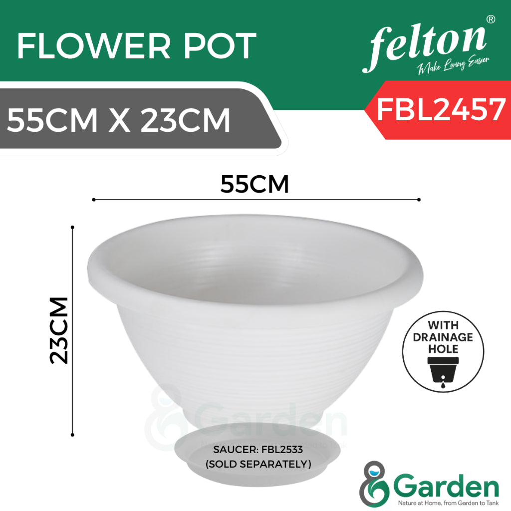 Felton Round Flower Pot with / without Drainage Hole FBL2464 FBL2465 FBL2456 FBL2457 FBL2458 FBL2561