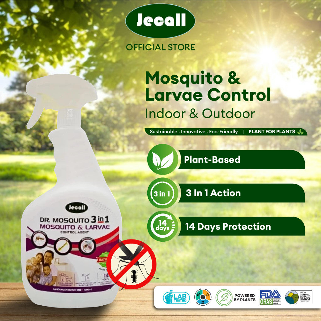 Jecall-Bio DrMosquito Spray 250ml – Penghalau Nyamuk Bayi, Plant-Based, Skin Safe, Travel Anti-Mosquito