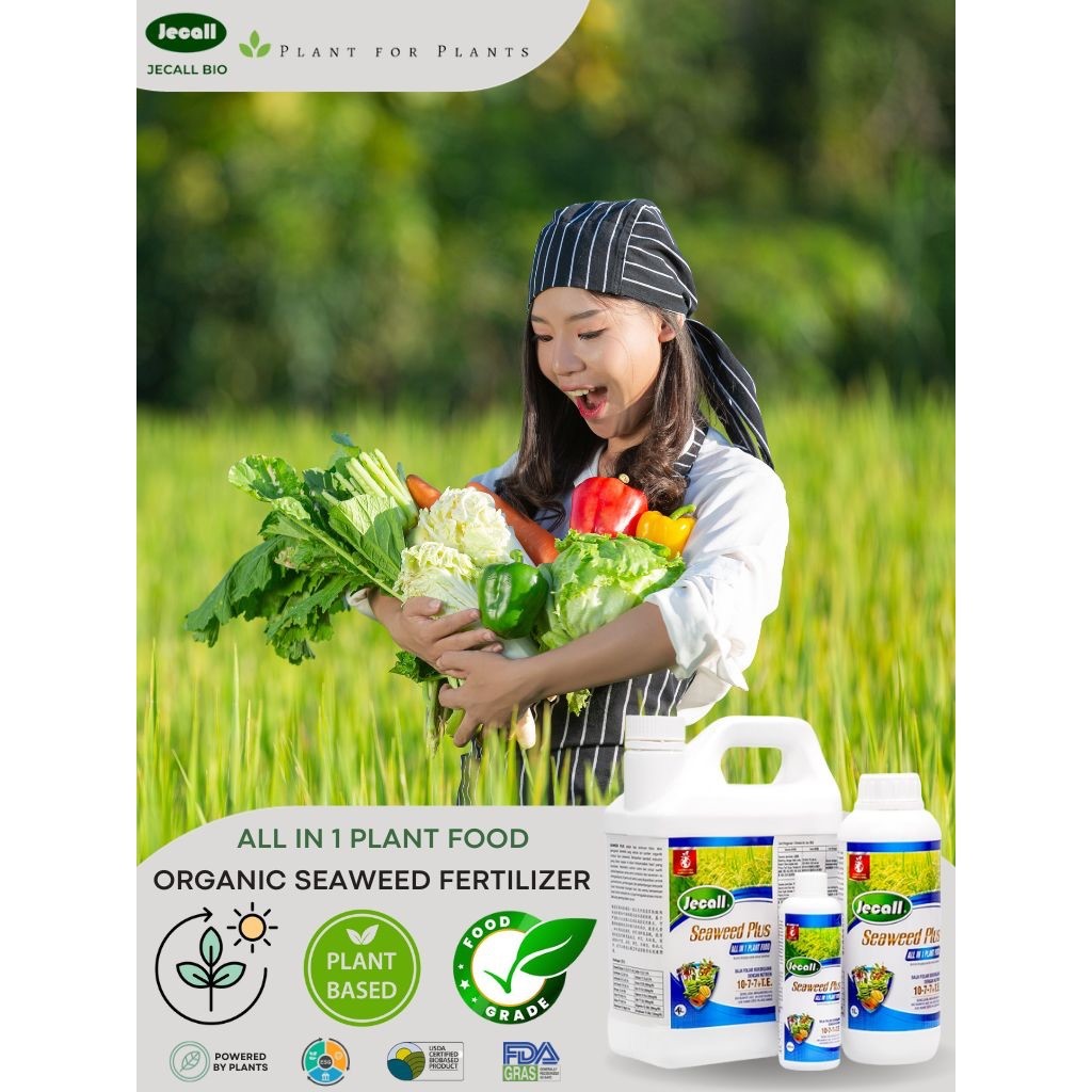Jecall-Bio Seaweed Plus 1L – Baja Foliar Organik All-in-1, Untuk Buah, Pokok & Bunga, Seaweed Fertilizer