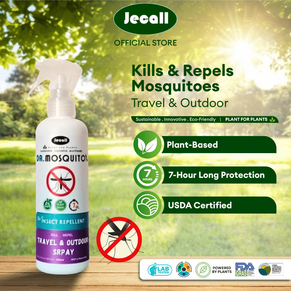 Jecall-Bio DrMosquito Spray 250ml – Penghalau Nyamuk Bayi, Plant-Based, Skin Safe, Travel Anti-Mosquito