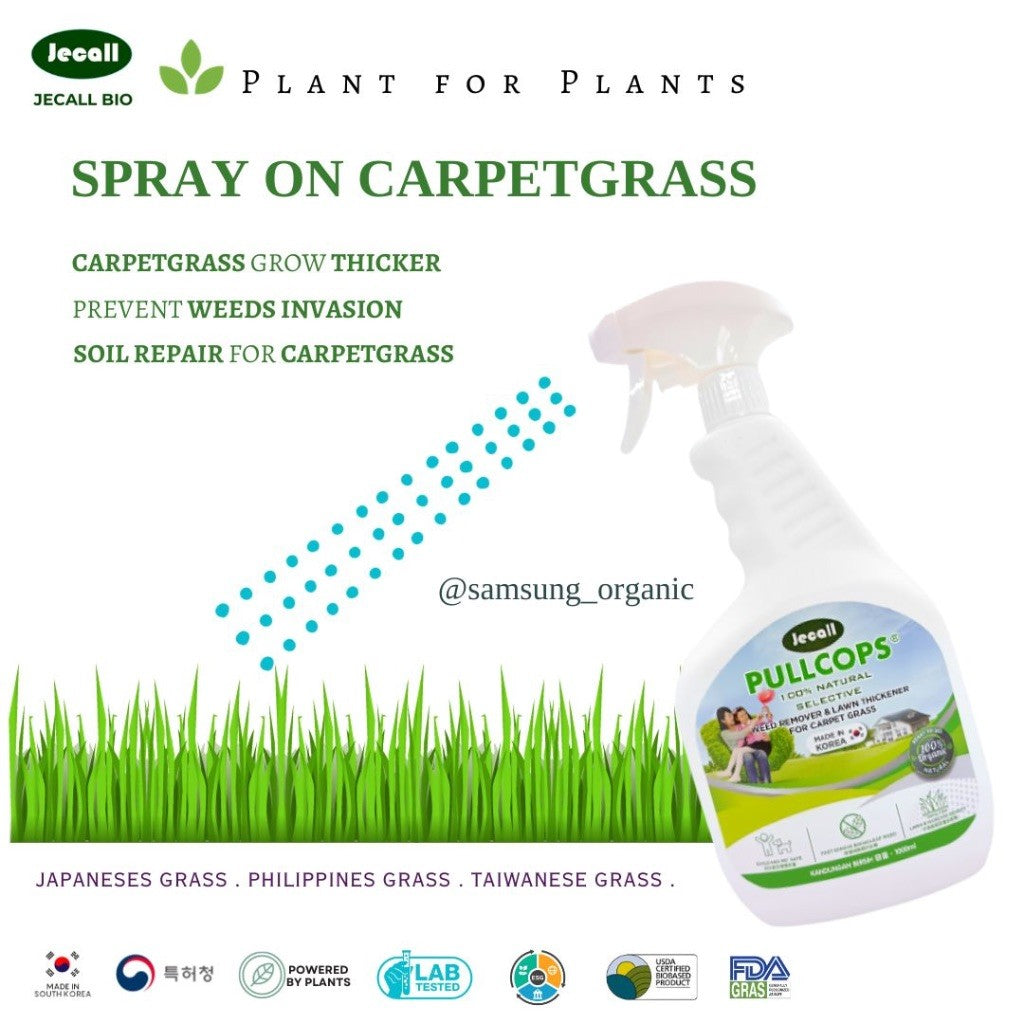 Jecall-Bio Pullcops 4L – Racun Rumpai Tidak Toksik, Weed Killer for Lawn, Carpet & Bermuda Grass Remover