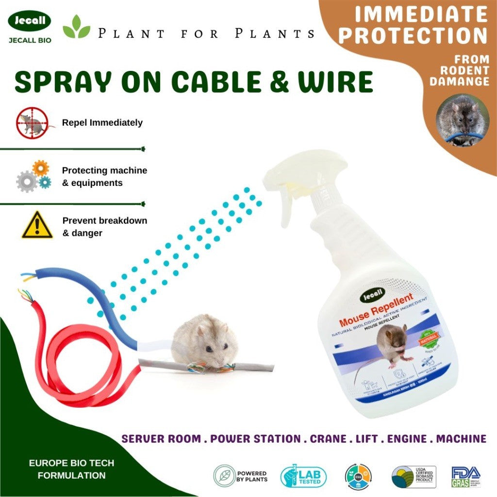 Jecall-Bio Mouse Repellent 1L – Spray Tikus Organik, Halau Tikus, Rat Repellent, Ubat & Racun Tikus Semula Jadi