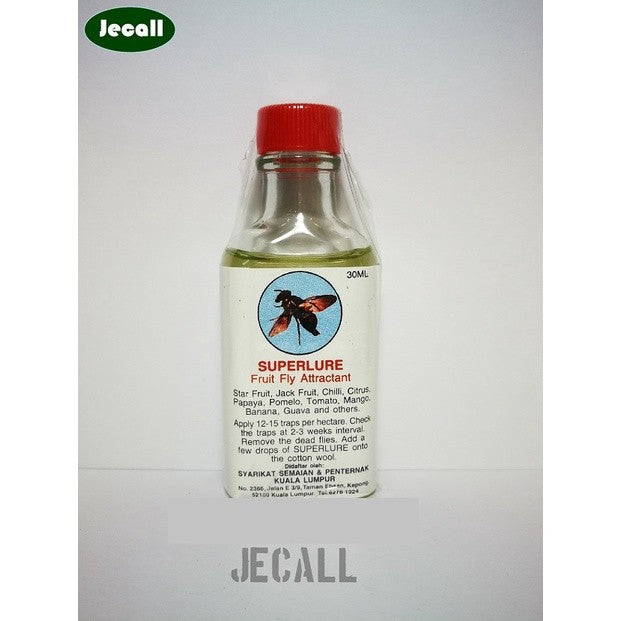 Superlure Fruit Fly Lure 30ml – Methyl Eugenol 95%, Perangkap Lalat Buah Pekat, Kualiti Import Eropah