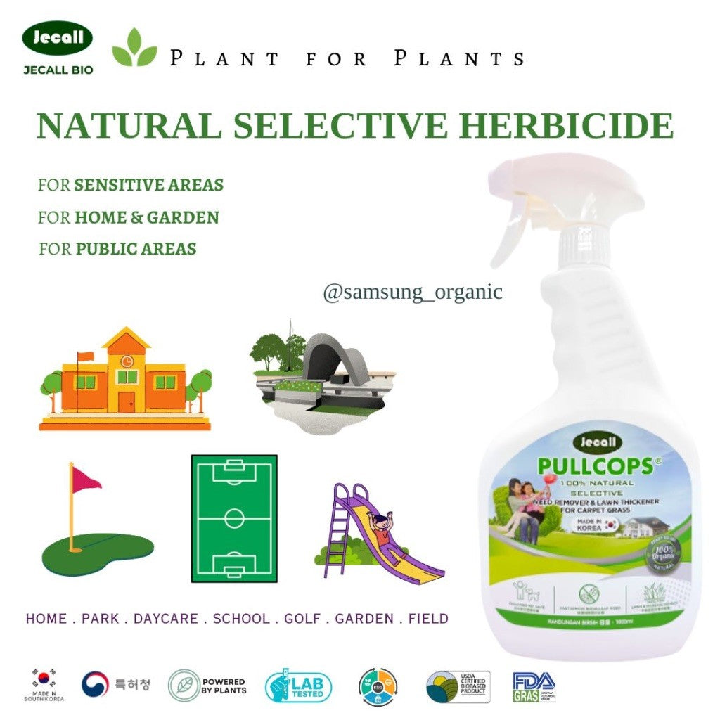 Jecall-Bio Pullcops 4L – Racun Rumpai Tidak Toksik, Weed Killer for Lawn, Carpet & Bermuda Grass Remover