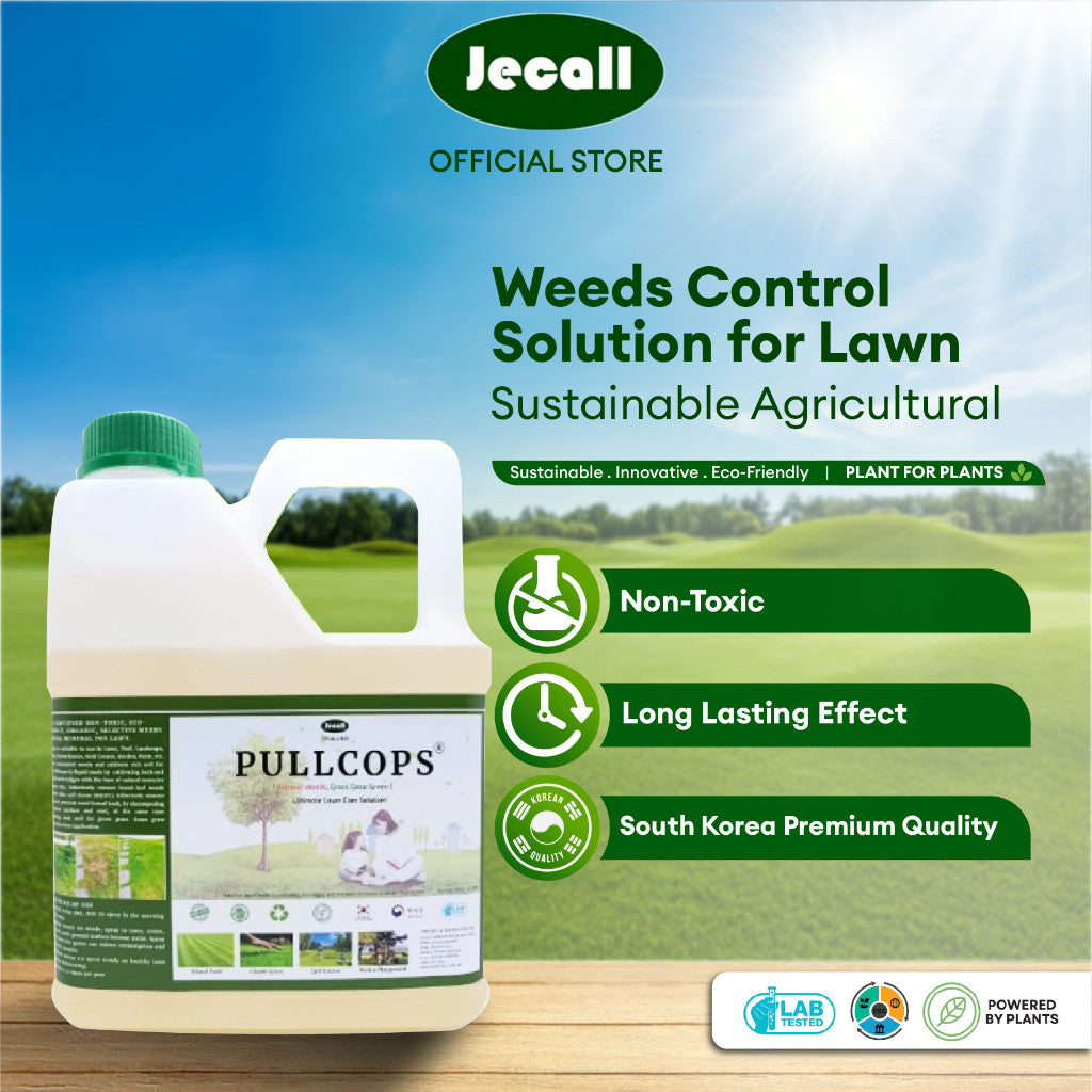Jecall-Bio Pullcops (1L) – Pembunuh Rumpai Mesra Alam, Non-Toxic, Selektif, Lawn & Carpet Grass Weed Killer