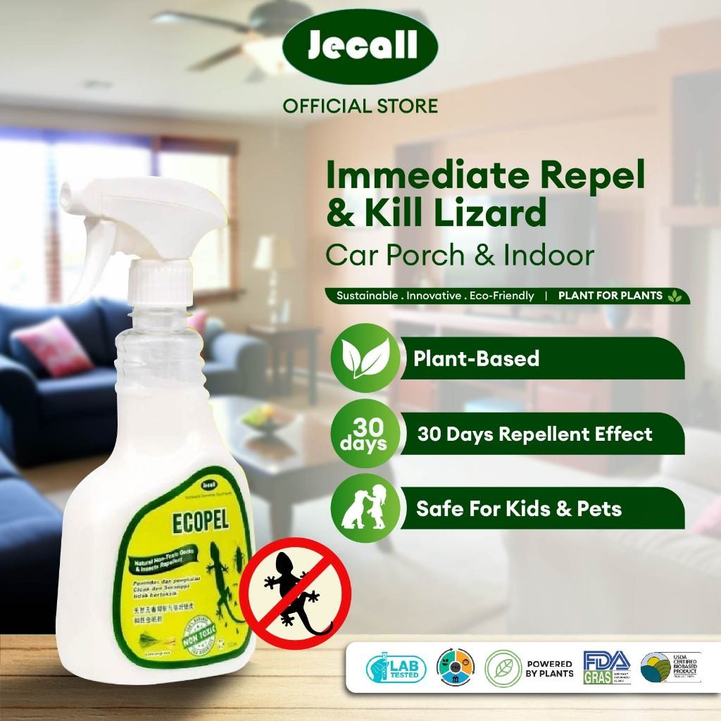 Jecall-Bio Ecopel 500ml – Ubat Cicak Semula Jadi, Natural Lizard Repellent, Spray Racun Cicak, Knockdown Effect