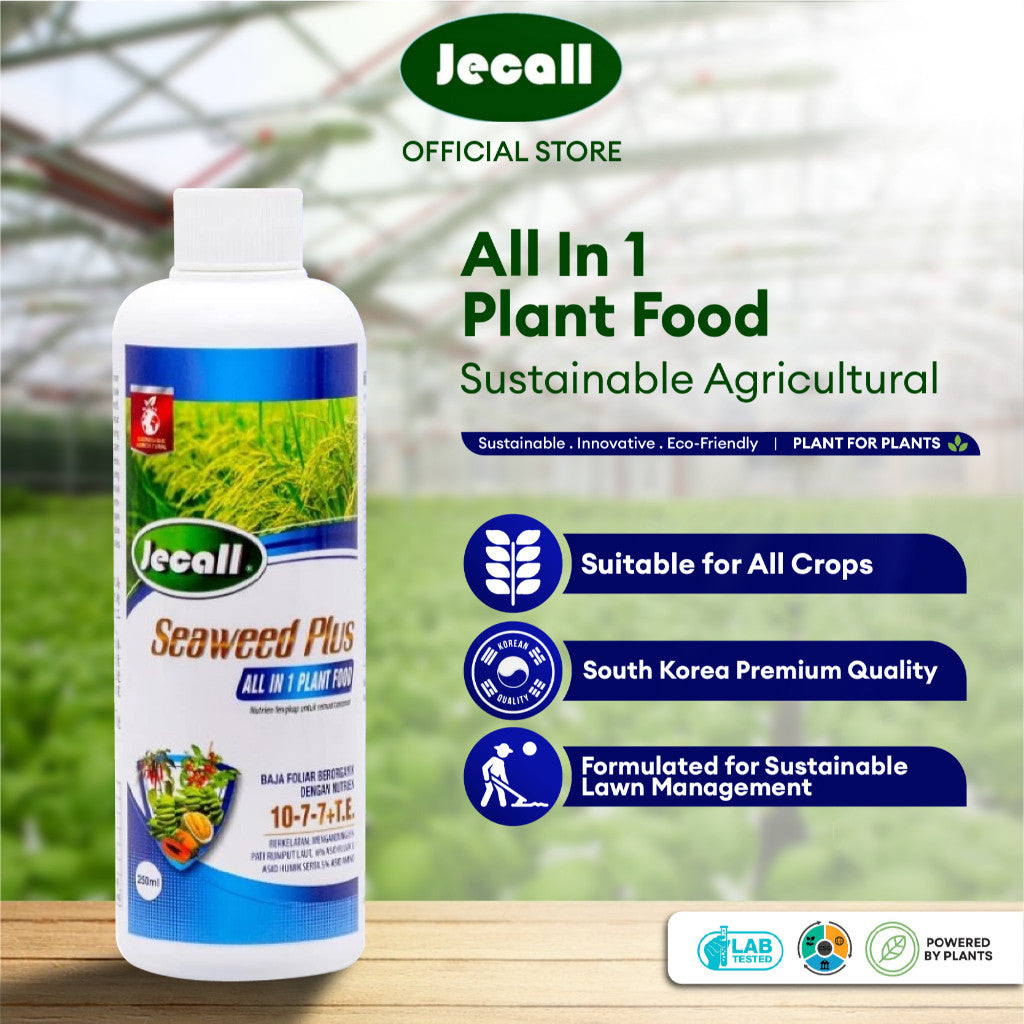 Jecall-Bio Seaweed Plus 250ml – Baja Foliar Organik All-in-1, Untuk Buah, Pokok & Tanaman, Seaweed Fertilizer